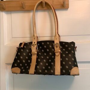 Dooney & Bourke Black and Tan Mini Bag with Elegant Design